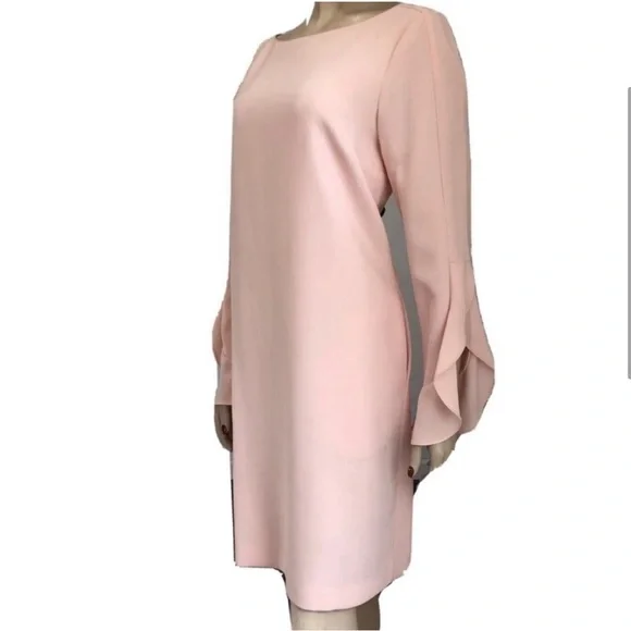 NEW Lafayette148 New York pink Emory Ruffle Cuff dress - Picture 3 of 15